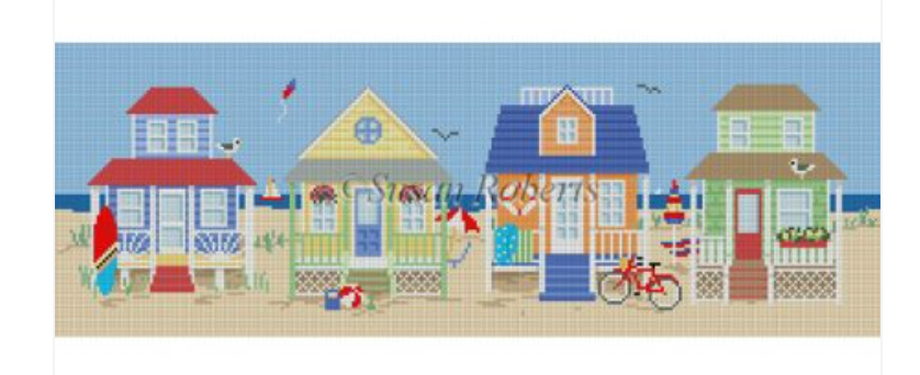 Beach Houses Canvas - KC Needlepoint