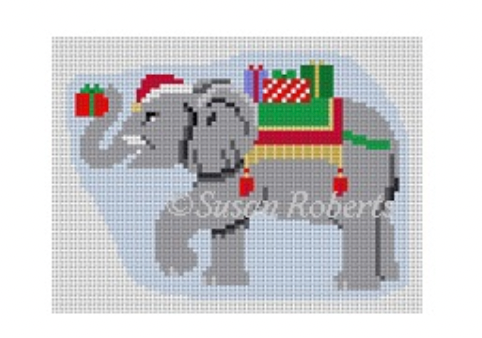 Christmas Elephant Canvas - KC Needlepoint