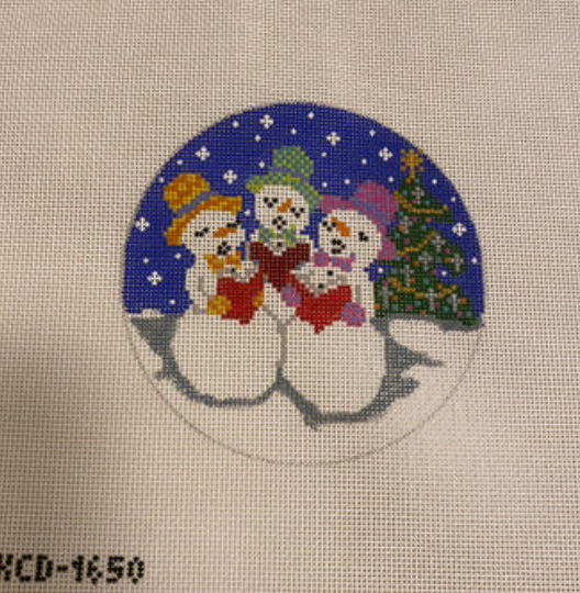 Snowmen Caroling Canvas - KC Needlepoint
