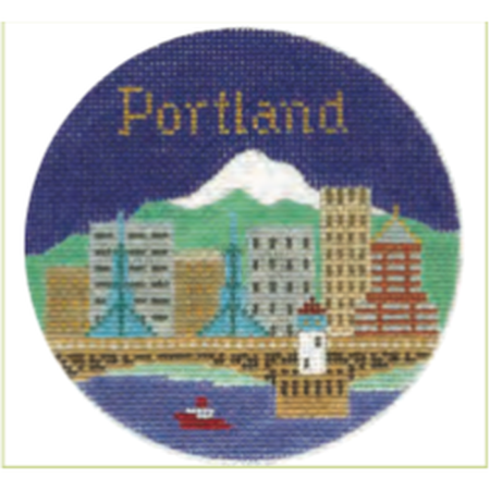 Portland 4 1/4" Travel Round Needlepoint Canvas - KC Needlepoint