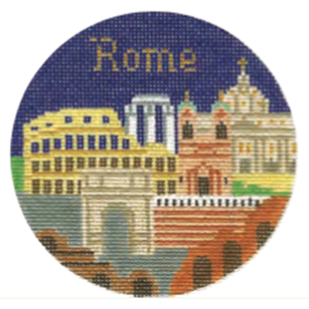Rome 4 1/4" Travel Round Canvas - KC Needlepoint