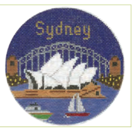 Sydney 4 1/4" Travel Round Needlepoint Canvas - KC Needlepoint