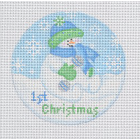Baby Snowboy Ornament Canvas - KC Needlepoint
