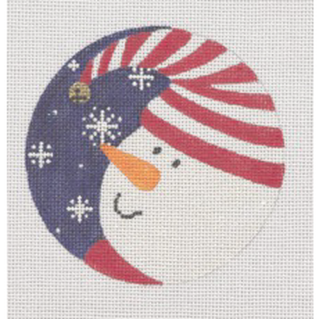 Snowman with Bell Ornament Canvas - KC Needlepoint
