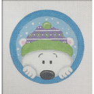 Peeking Polar Bear Ornament Canvas - KC Needlepoint