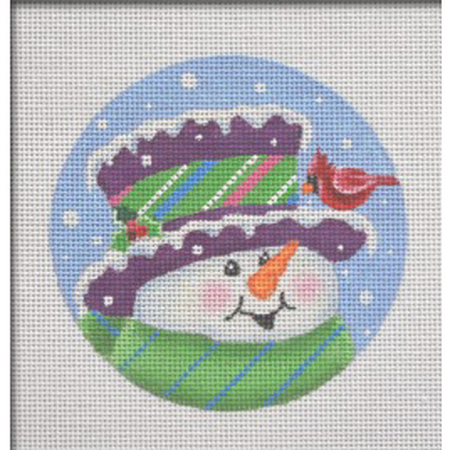 Topper Snowman Ornament Canvas - KC Needlepoint