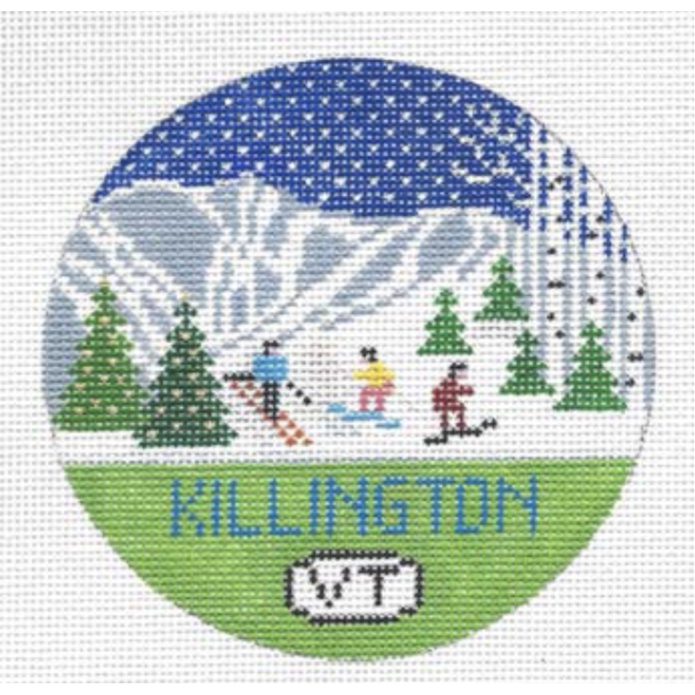 Killington Travel Round Needlepoint Canvas - KC Needlepoint