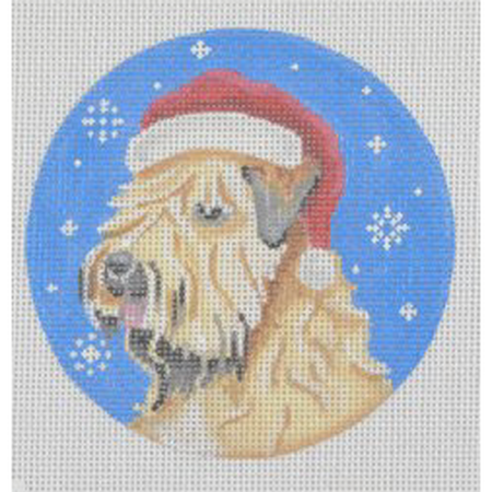 Wheaten Terrier Santa Ornament Canvas - KC Needlepoint