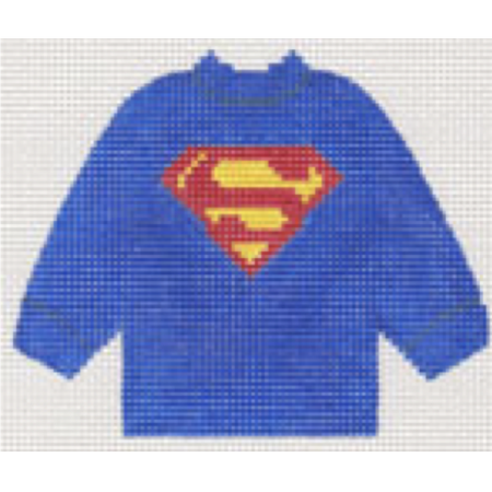 Superman Sweater Needlepoint Canvas - KC Needlepoint
