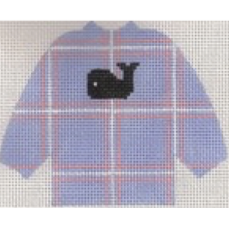 Whale Sweater Needlepoint Canvas - KC Needlepoint