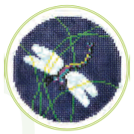 Dragonfly 3" Round Canvas - KC Needlepoint