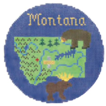 Montana 4 1/4" Travel Round Needlepoint Canvas - KC Needlepoint