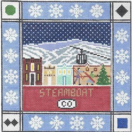 Steamboat Square Canvas - KC Needlepoint