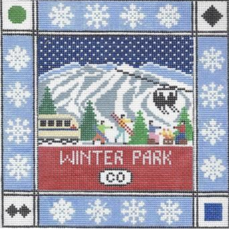 Winter Park Square Canvas - KC Needlepoint