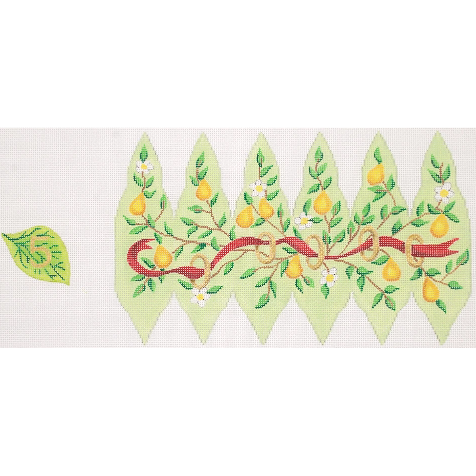 Twelve Days of Christmas 3D Pears Needlepoint Canvas - KC Needlepoint