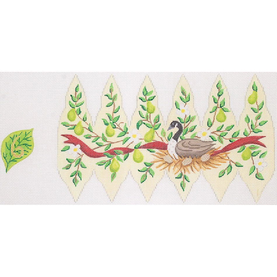 Twelve Days of Christmas 3D Pears Needlepoint Canvas - KC Needlepoint