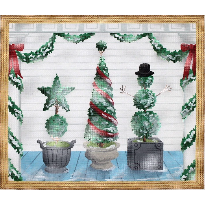 American Front Porch - Winter Canvas - KC Needlepoint
