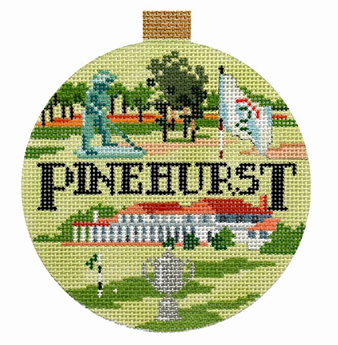 Pinehurst Travel Round Canvas - KC Needlepoint