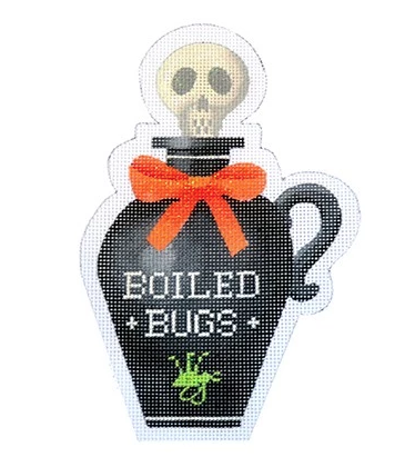 Boiled Bugs Halloween Bottle Canvas - KC Needlepoint