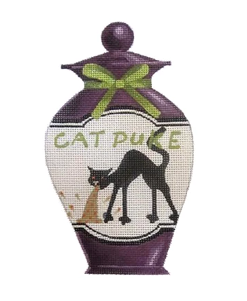 Cat Puke Halloween Bottle Canvas - KC Needlepoint