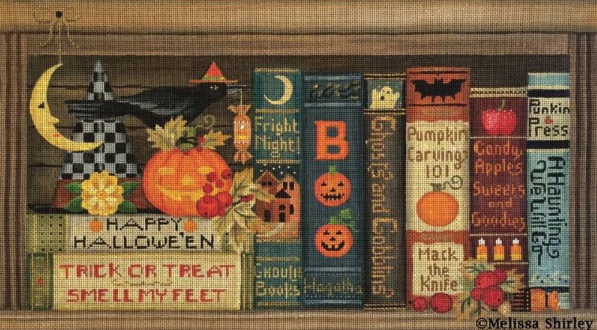Halloween Books Needlepoint Canvas - KC Needlepoint