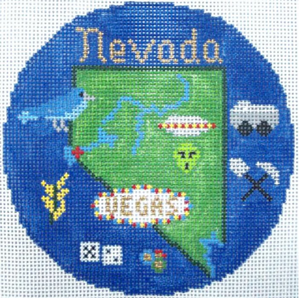 Nevada 4 1/4" Travel Round Needlepoint Canvas - KC Needlepoint