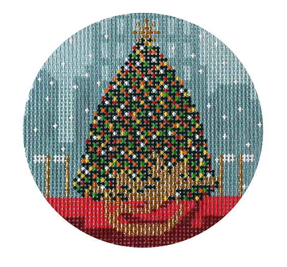 Christmas in NY-Rockefeller Center Canvas - KC Needlepoint