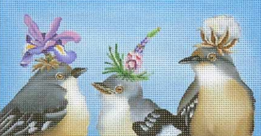 The Baby Mockingbirds Needlepoint Canvas - KC Needlepoint