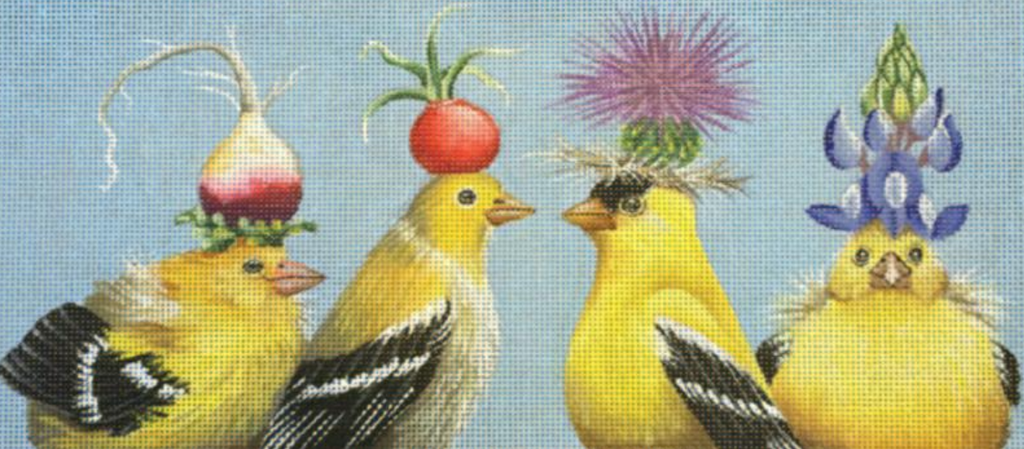 Yellow Birds Needlepoint Canvas - KC Needlepoint