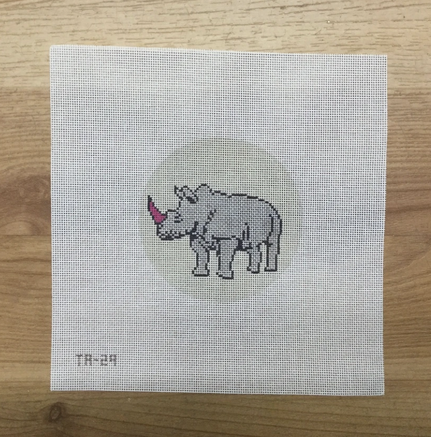 Rosie the Rhinoceros Needlepoint Canvas