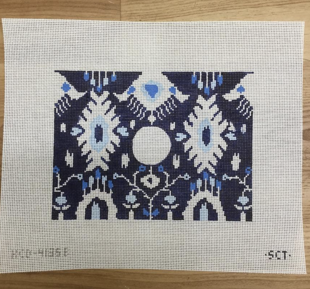 Ikat Clutch Canvas - needlepoint