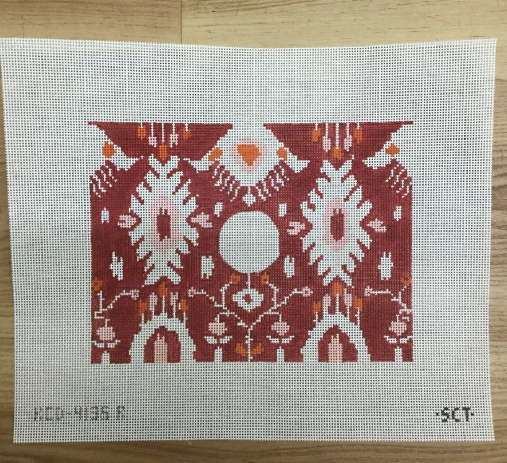 Ikat Clutch Canvas - needlepoint