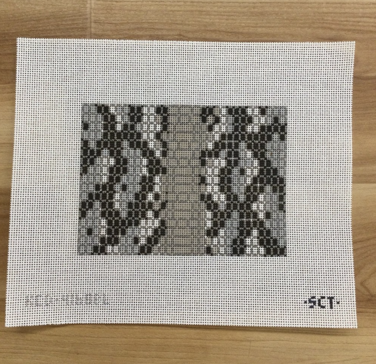 Snakeskin Mini Flat Clutch Canvas - KC Needlepoint