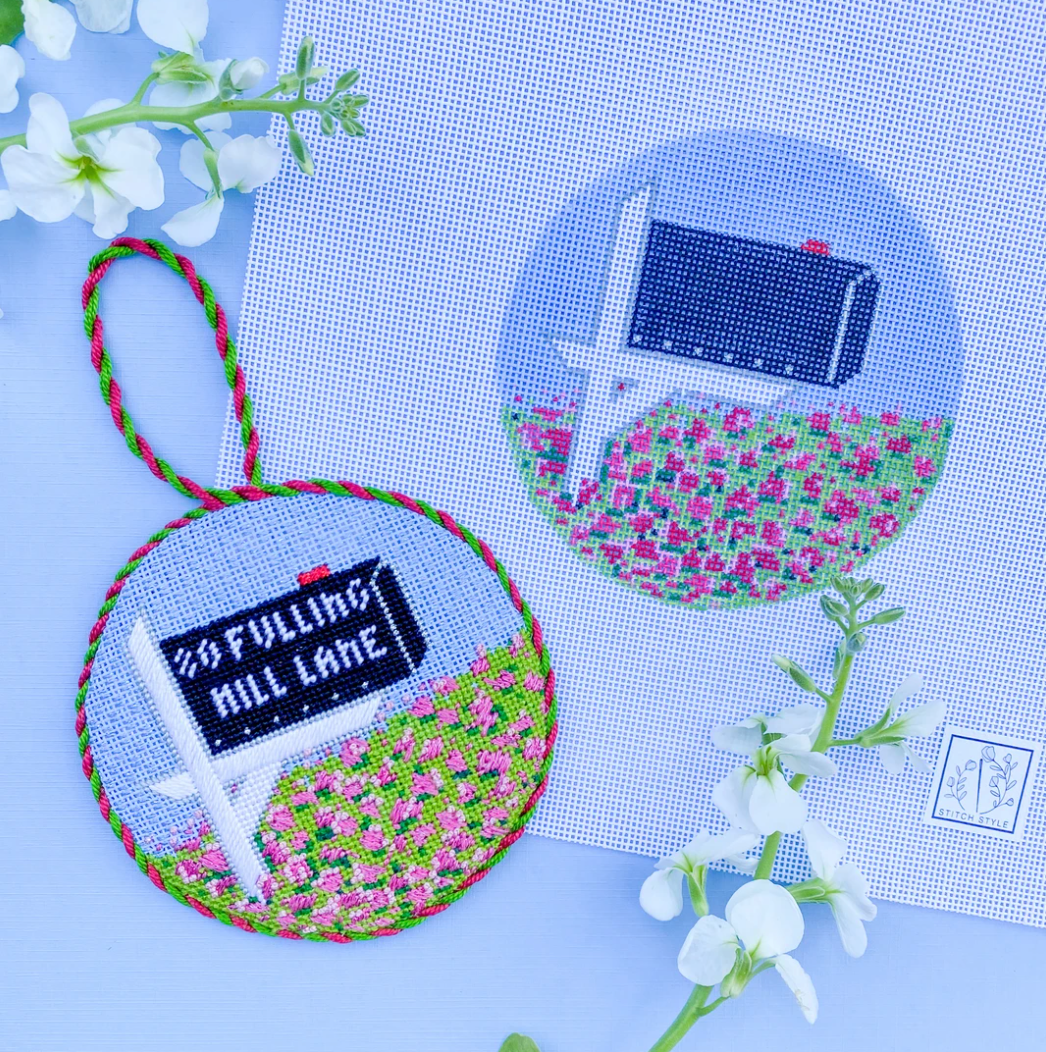 Hydrangea Mailbox Canvas - KC Needlepoint