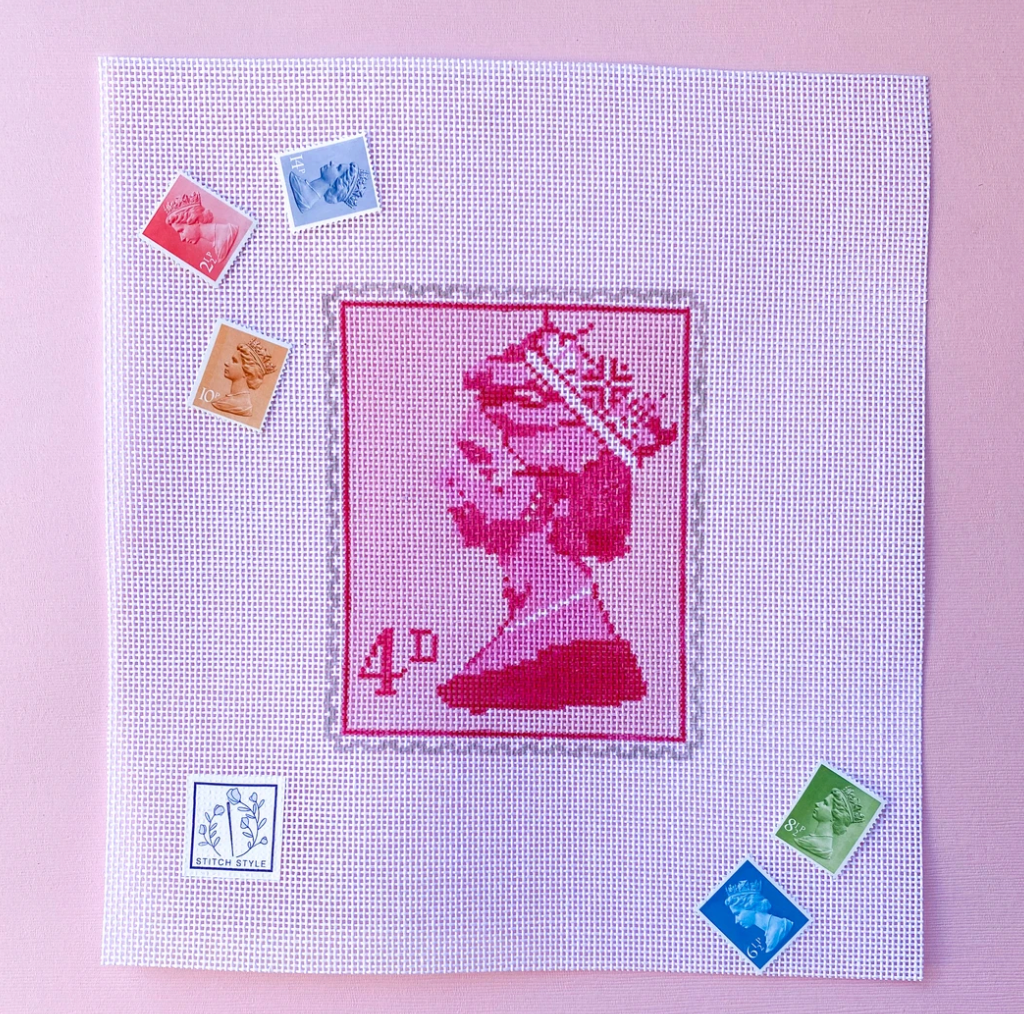 Queen Elizabeth Stamp Canvas - KC Needlepoint