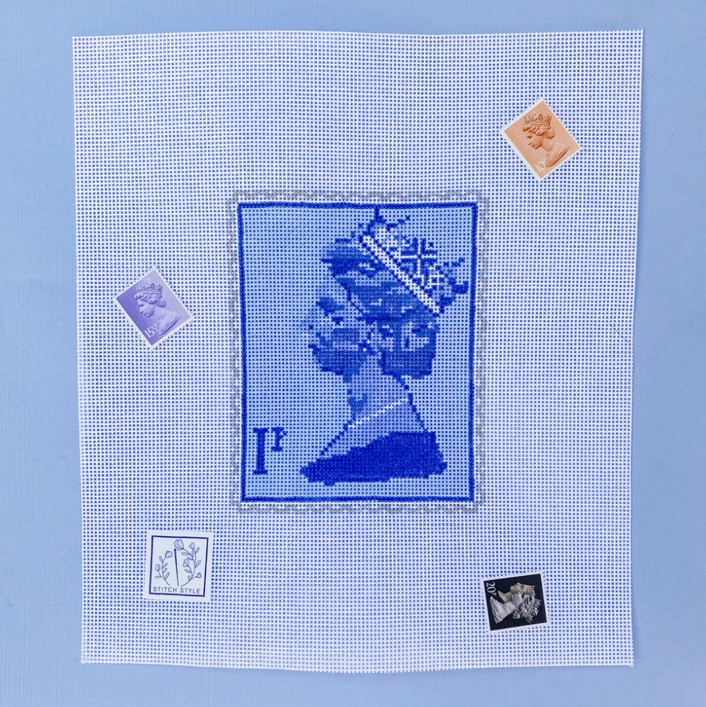 Queen Elizabeth Stamp Canvas - KC Needlepoint