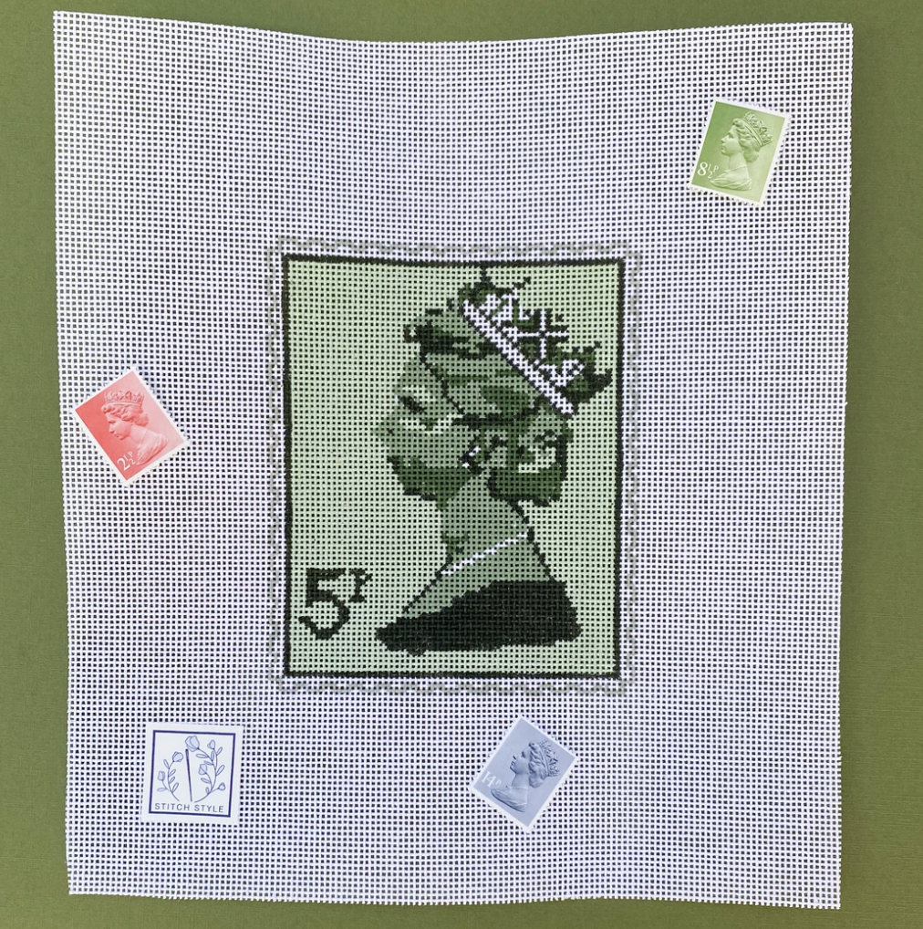 Queen Elizabeth Stamp Canvas - KC Needlepoint