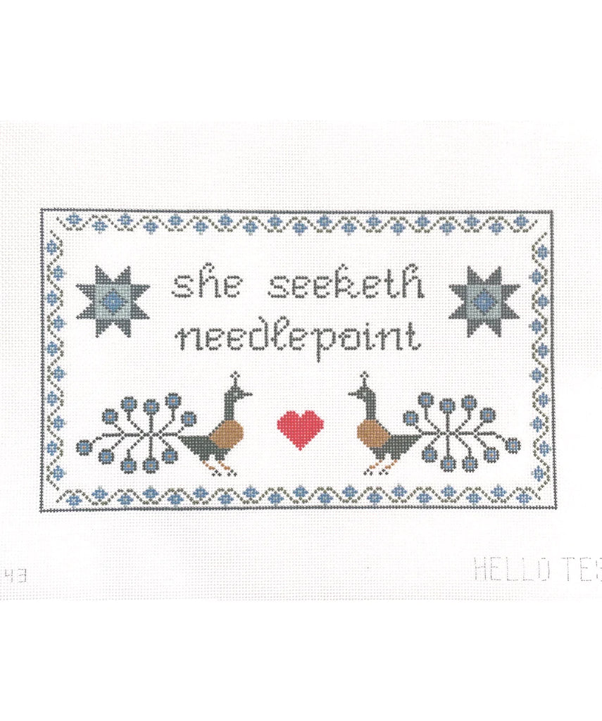 She Seeketh Sampler Canvas - KC Needlepoint