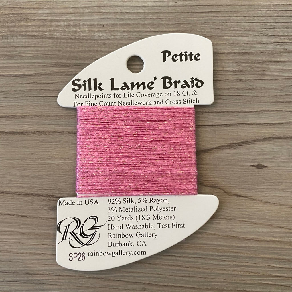 Petite Silk Lamé Braid SP26 Raspberry - KC Needlepoint