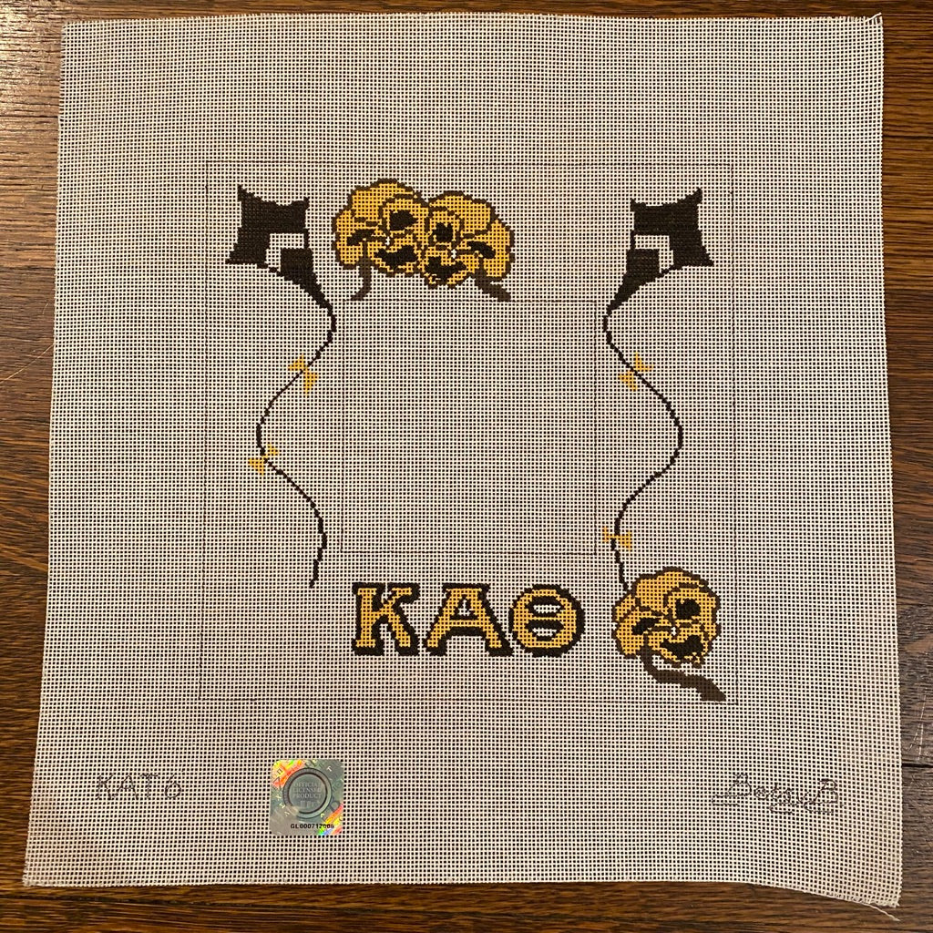 Kappa Alpha Theta Frame Canvas - needlepoint
