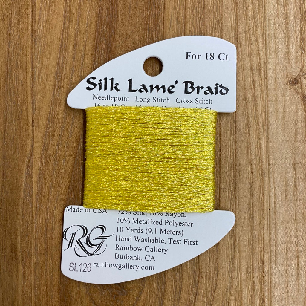 Silk Lamé Braid SL126 Canary Yellow - KC Needlepoint