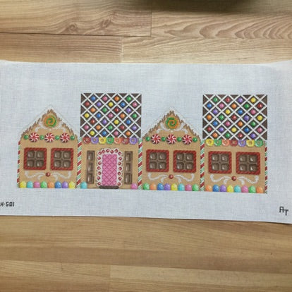 Gingerbread House Round Candy Roof Canvas - KC Needlepoint