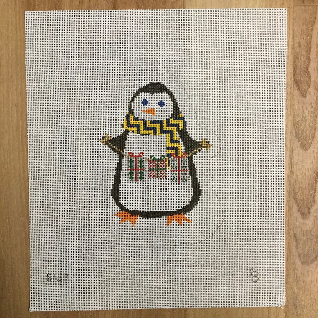 Penguin with Presents Canvas - KC Needlepoint