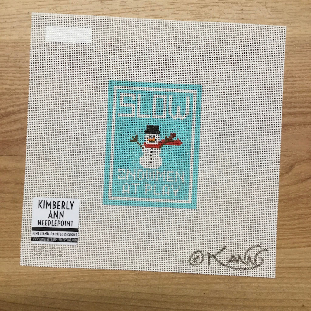 Slow Snowmen at Play Canvas - KC Needlepoint