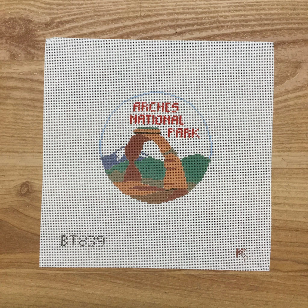Arches National Park Travel Round Canvas - KC Needlepoint