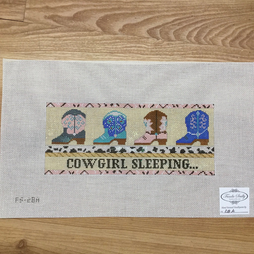 Cowgirl Sleeping Canvas - KC Needlepoint
