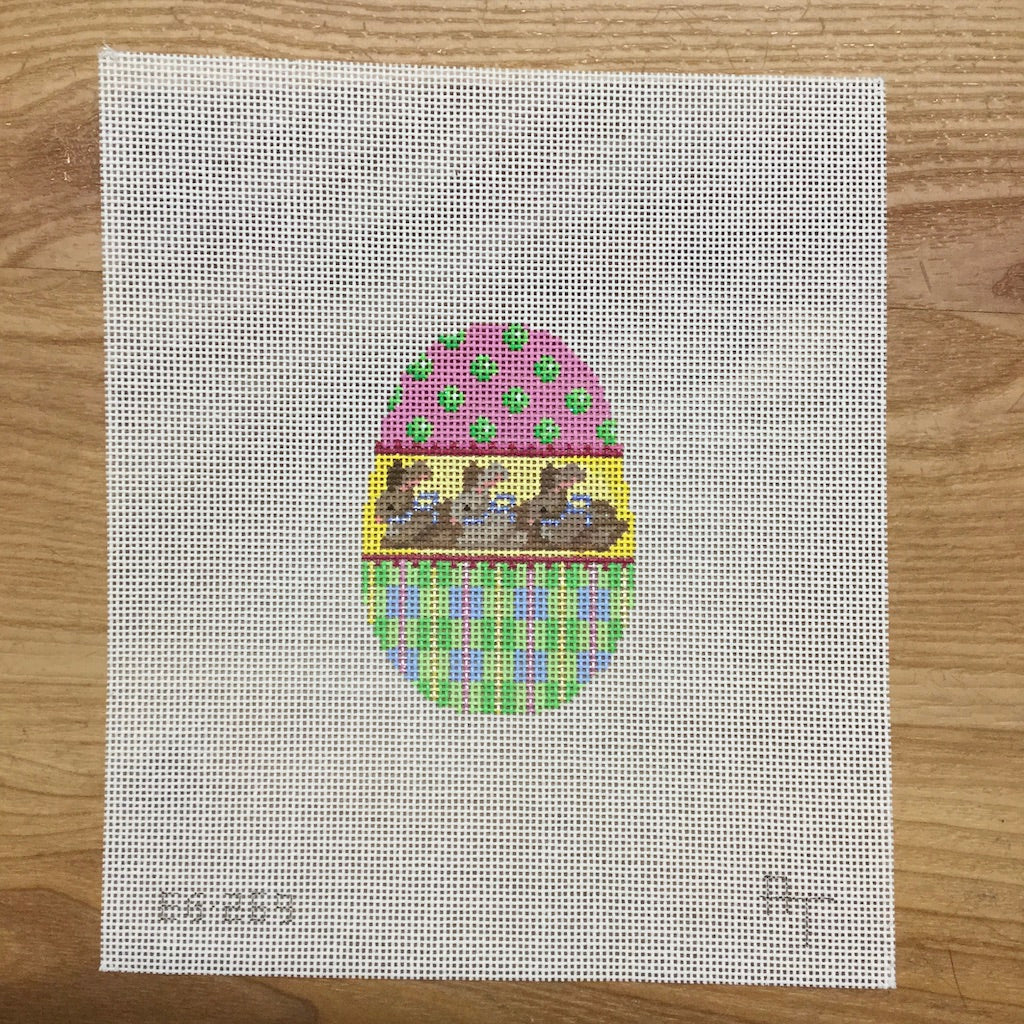 Three Bunnies Egg Canvas - KC Needlepoint