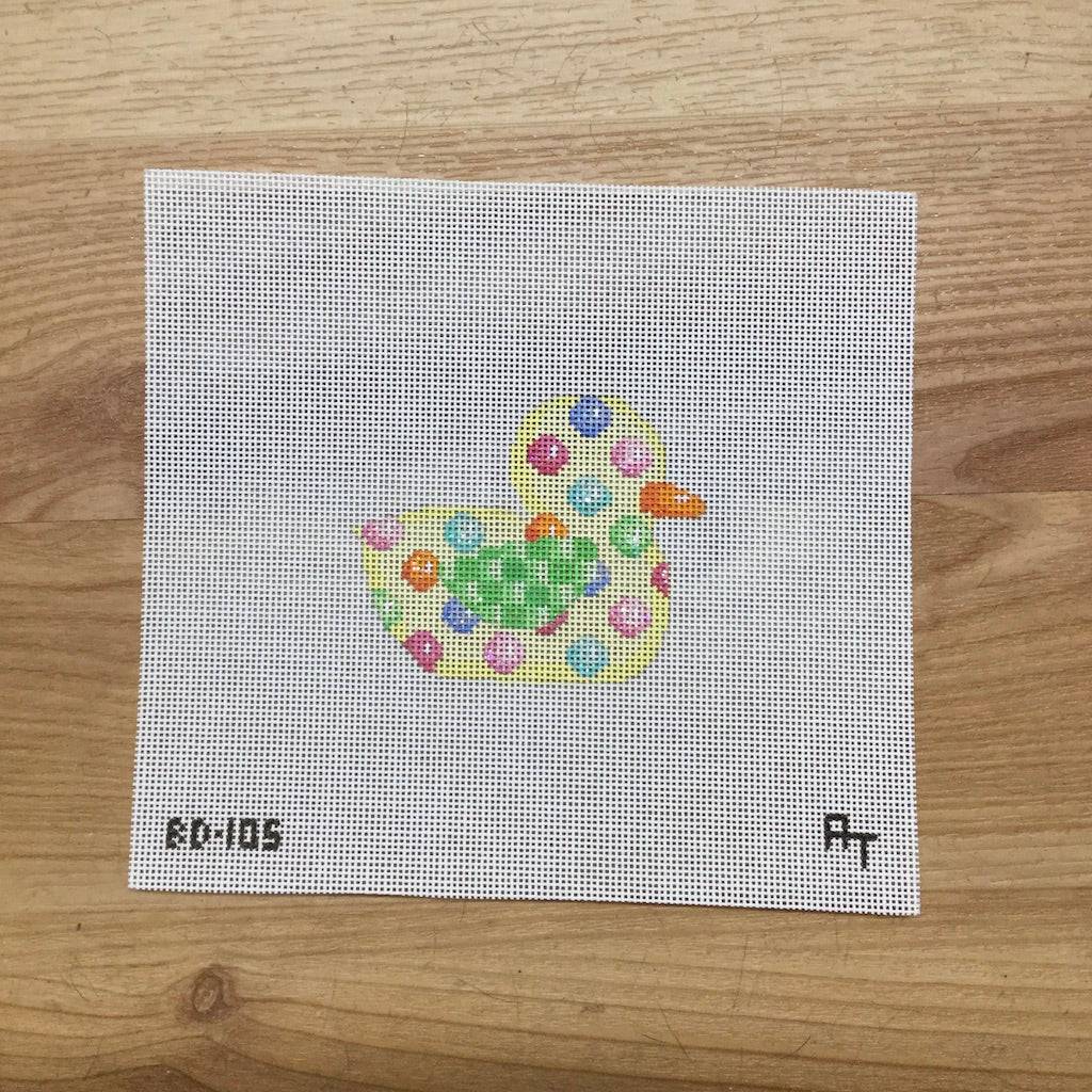 Polka Dot Duck Canvas - KC Needlepoint