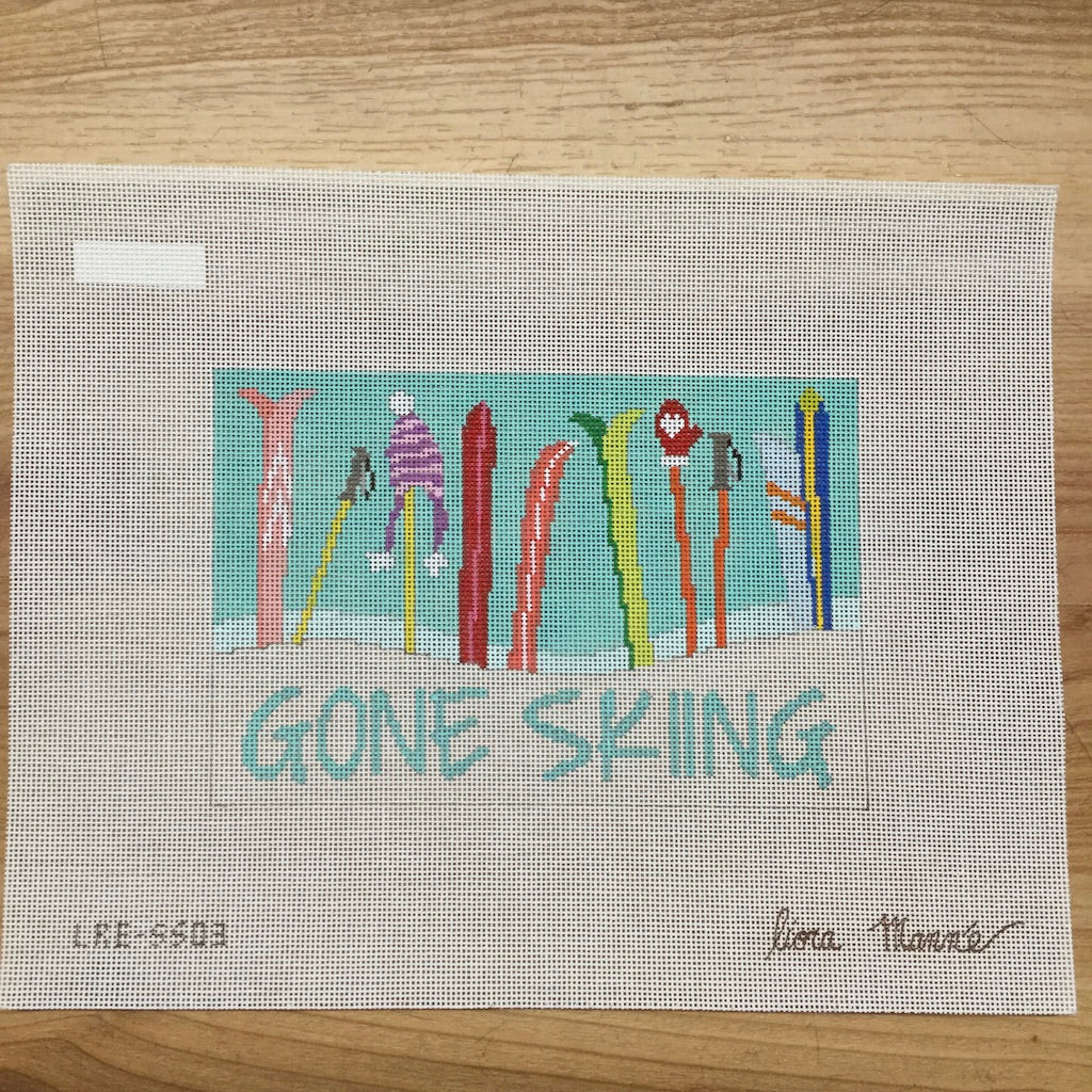 Gone Skiing Canvas - KC Needlepoint