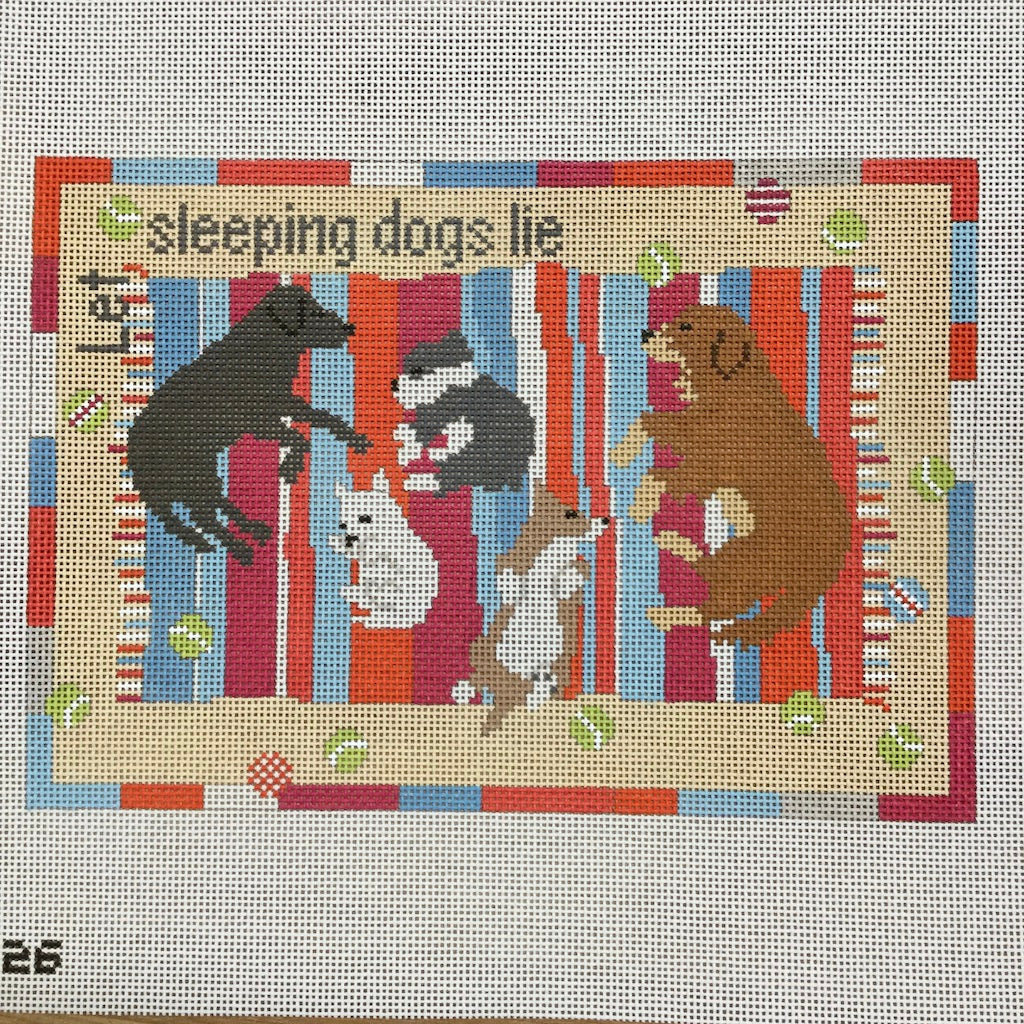 Let Sleeping Dogs Lie Canvas - KC Needlepoint